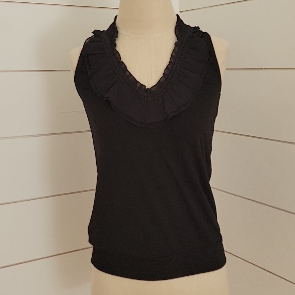 White House Black Market XXS black sleeveless fancy tank